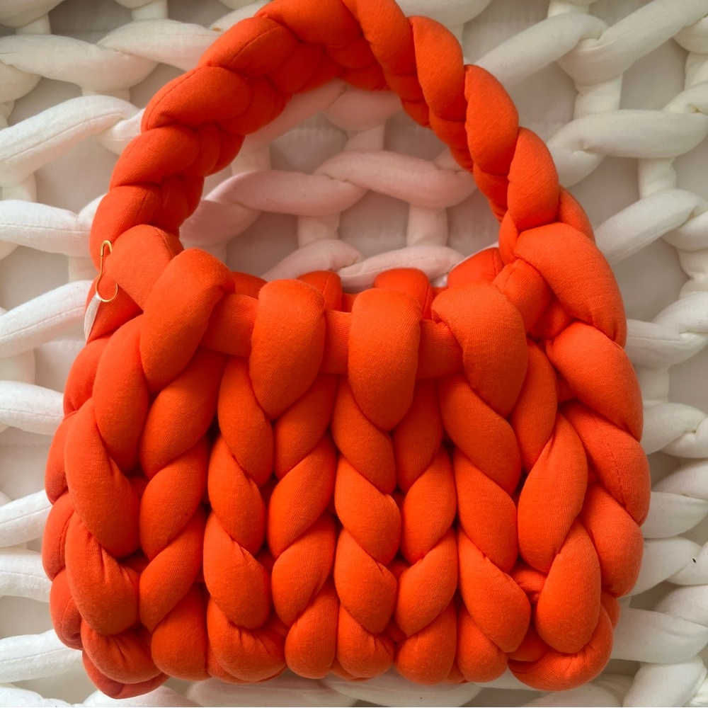 Orange Knitted Women's Bag